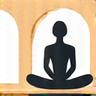 Lifestyle coaching icon with a person meditating in a serene space